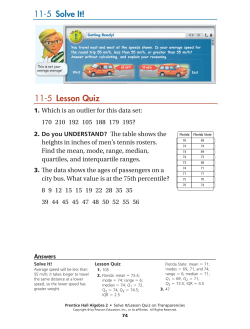 11-5 Lesson Quiz 11-5 Solve It!