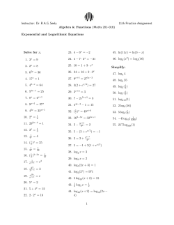 Exponential and Logarithmic Equa