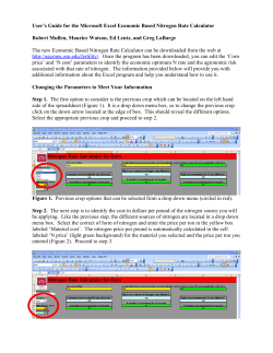 User`s Guide for the Microsoft Excel Economic Based Nitrogen Rate