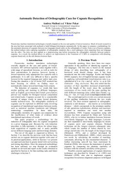 Automatic Detection of Orthographic Cues for Cognate Recognition