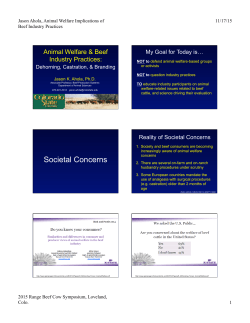 Societal Concerns - Range Beef Cow Symposium