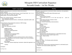 Fall 2016 - Mesquite ISD
