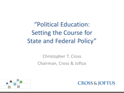 “Political Education: Setting the Course for State and Federal Policy”