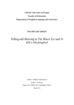 Telling and Showing in The Bluest Eye and To Kill a Mockingbird