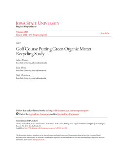 Golf Course Putting Green Organic Matter Recycling Study