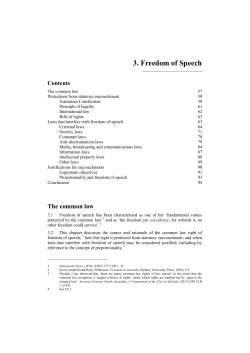 3. Freedom of Speech - Australian Law Reform Commission