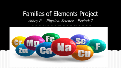 Families of Elements Project