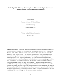 1 On the Right Side of History? Examining the use of Conservative
