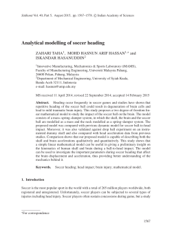 Analytical modelling of soccer heading