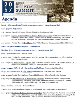 2017 Beer Industry Summit Agenda