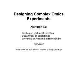 Designing Complex Omics Experiments