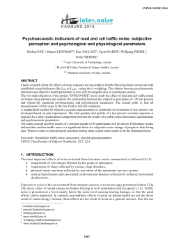 Psychoacoustic indicators of road and rail traffic noise, subjective
