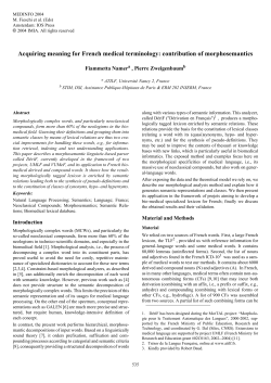 Acquiring meaning for French medical terminology