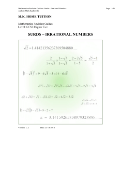 surds – irrational numbers
