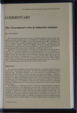 The Government`s role in industrial relations