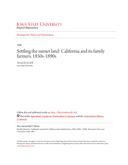 Settling the sunset land: California and its family farmers, 1850s