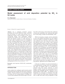 Model assessment of acid deposition potential by SO in Sri Lanka