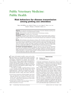 Public Veterinary Medicine: Public Health