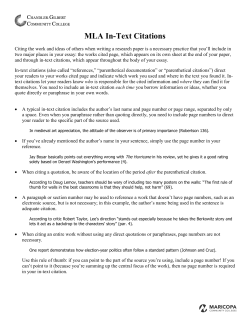 MLA Parenthetical Documentation (from the 5th edition)