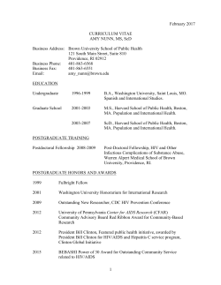 Curriculum Vitae - Researchers @ Brown