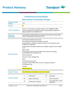 Continental and United Merger Reservations Functionality Changes