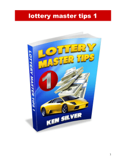 lottery master tips 1 - Lotto