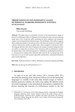 OBSERVATIONS ON NON-POSSESSIVE USAGES OF PERSONAL