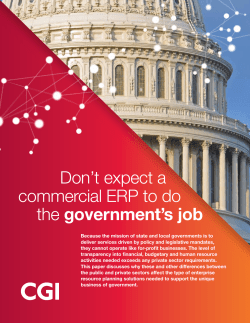 Don`t expect a commercial ERP to do the government`s job
