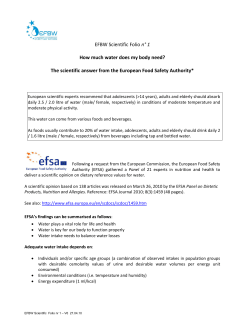 EFBW Scientific Folio n&deg; 1 How much water does my body need