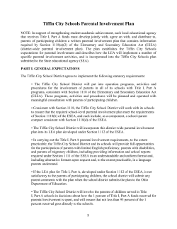 Parental Involvement Plan