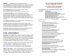 OTHER ANNOUNCEMENTS The 16th Sunday after Pentecost