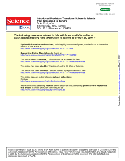 Croll et al. 2005. Introduced Predators Transform Subarctic Islands