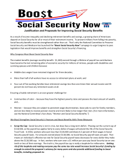 Justification and Proposals for Improving Social Security Benefits