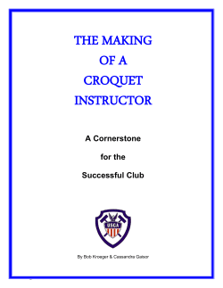 The Making of a Croquet Instructor