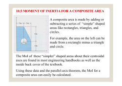 10.5 MOMENT OF INERTIA FOR A COMPOSITE AREA A composite