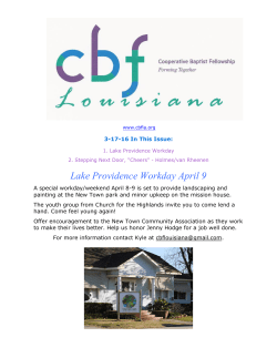 March 17, 2016 - Cooperative Baptist Fellowship of Louisiana
