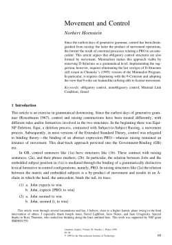 Movement and Control - Michigan State University