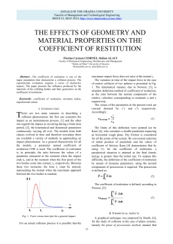 the effects of geometry and material properties on the coefficient of