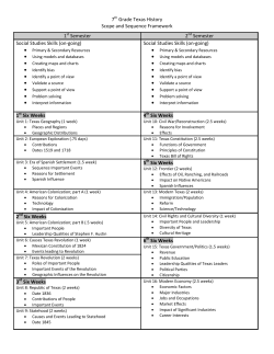 7th Grade Texas History Scope and Sequence Framework 1st