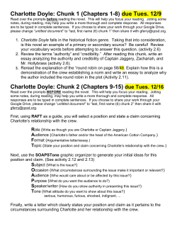 Charlotte Doyle: Chunk 1 (Chapters 1