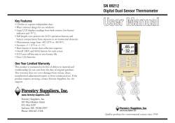 Instruction Manual for Digital Max/Min Thermometer