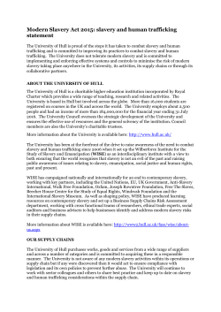 Modern Slavery Act - Statement (Financial Year end