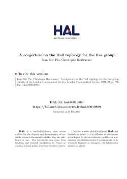 A conjecture on the Hall topology for the free group - HAL