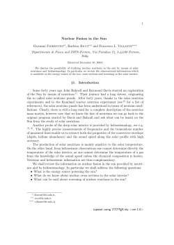 Nuclear Fusion in the Sun