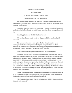 Snake Hill Chronicles Part III In Enemy Hands A fictional short story