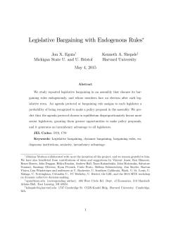 Legislative Bargaining with Endogenous Rules!