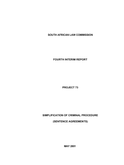 Simplification of Criminal Procedure (Sentence Agreements) Fourth