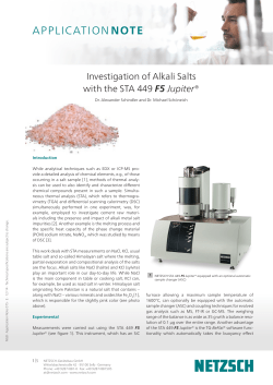 Investigation of Alkali Salts with the STA 449 F5 Jupiter