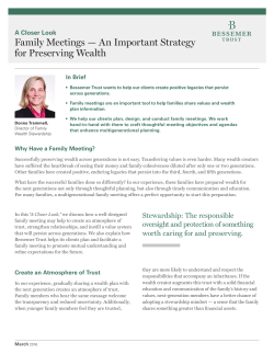Family Meetings &mdash; An Important Strategy for Preserving Wealth