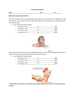 Heart Rate Calculation Name: Date: Pd.______ Methods for
